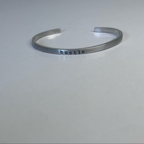 MantraBand Hustle Adjustable Stainless steel Lead free Bracelet Cuff Silver - Picture 6 of 6
